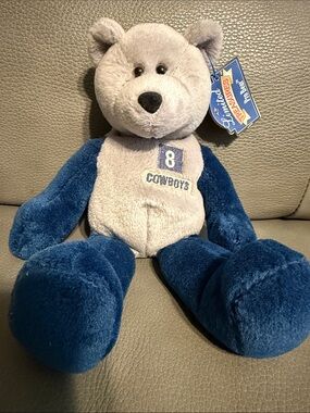 Vintage 80s Dallas Cowboys, Troy Aikman Blue&Gray ' Plush Bear limited treasures